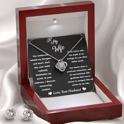 Love Knot Earring & Necklace Set to wife