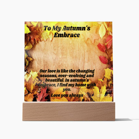 Fall Themed Acrylic Square Plaque to soulmate