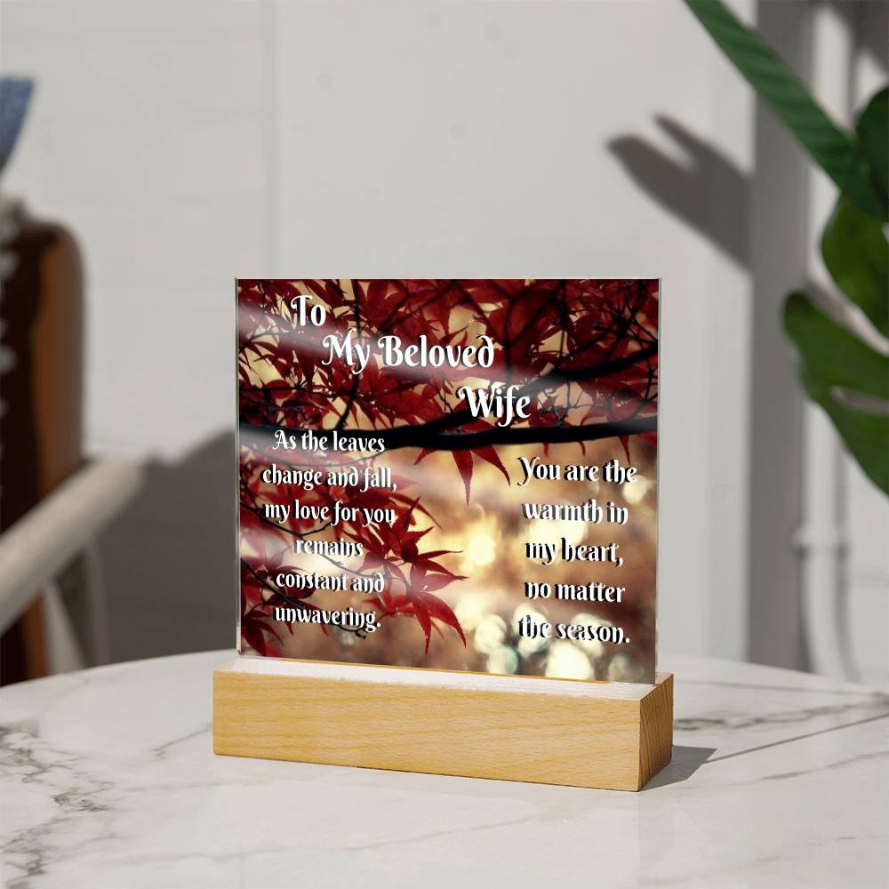 Acrylic Square Plaque to wife fall Edition