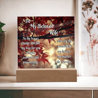 Acrylic Square Plaque to wife fall Edition