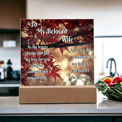 Acrylic Square Plaque to wife fall Edition