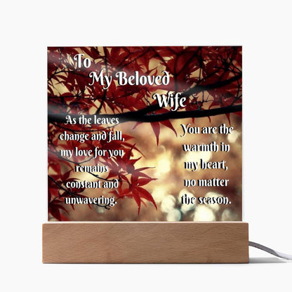 Acrylic Square Plaque to wife fall Edition