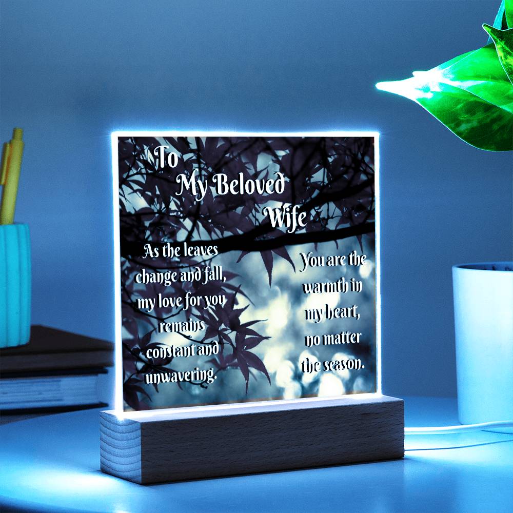 Acrylic Square Plaque to wife fall Edition